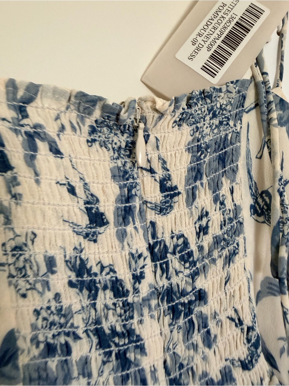 Reformation Petites Kourtney Midi Dress Size 0P, Floral Light Blue Ivory, NWT - Picture 11 of 15
